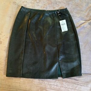 Windsor Green & Black Faux Snakeskin Skirt with Slit